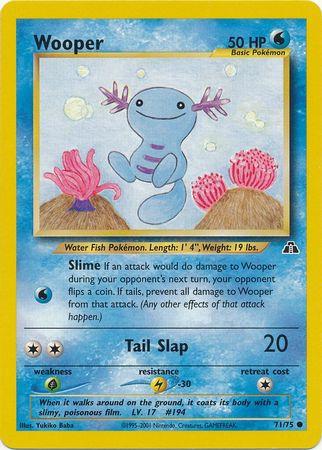 Wooper 71/75 Unlimited [Vintage: Neo Discovery] Pokemon Single Pokémon