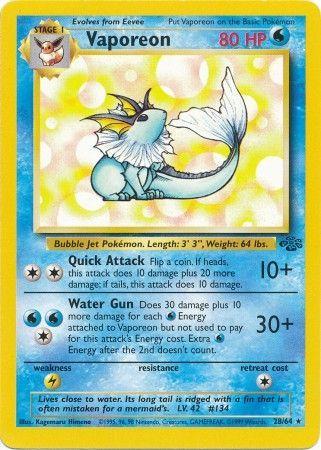 Vaporeon 28/64 Unlimited [Vintage: Jungle] Pokemon Single Pokémon