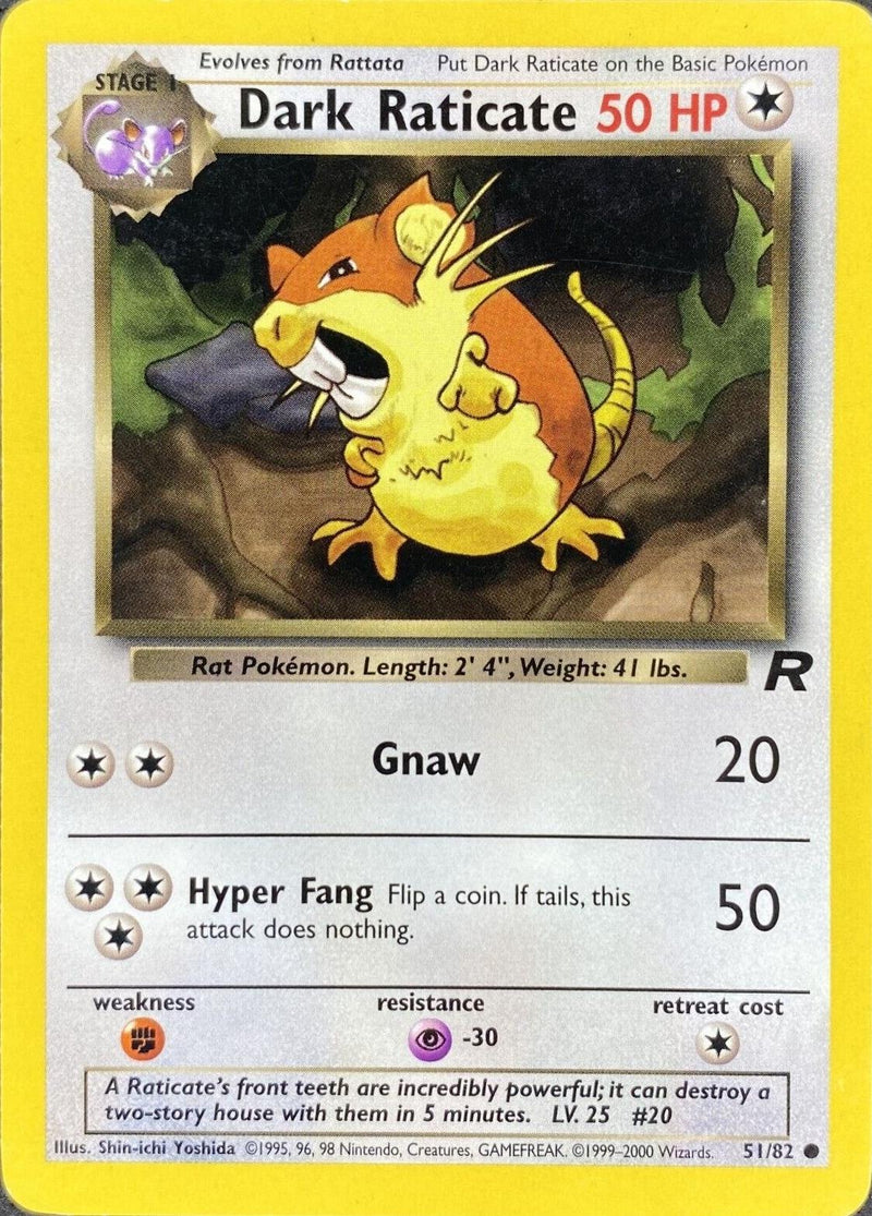 Dark Raticate (51/82) Unlimited [Vintage: Team Rocket] Pokemon Single Pokémon