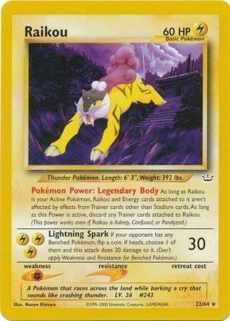 Raikou (22/64) Unlimited [Vintage: Neo Revelation] Pokemon Single Pokémon