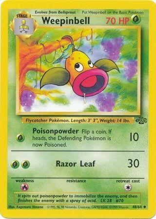 Weepinbell 48/64 Unlimited [Vintage: Jungle] Pokemon Single Pokémon