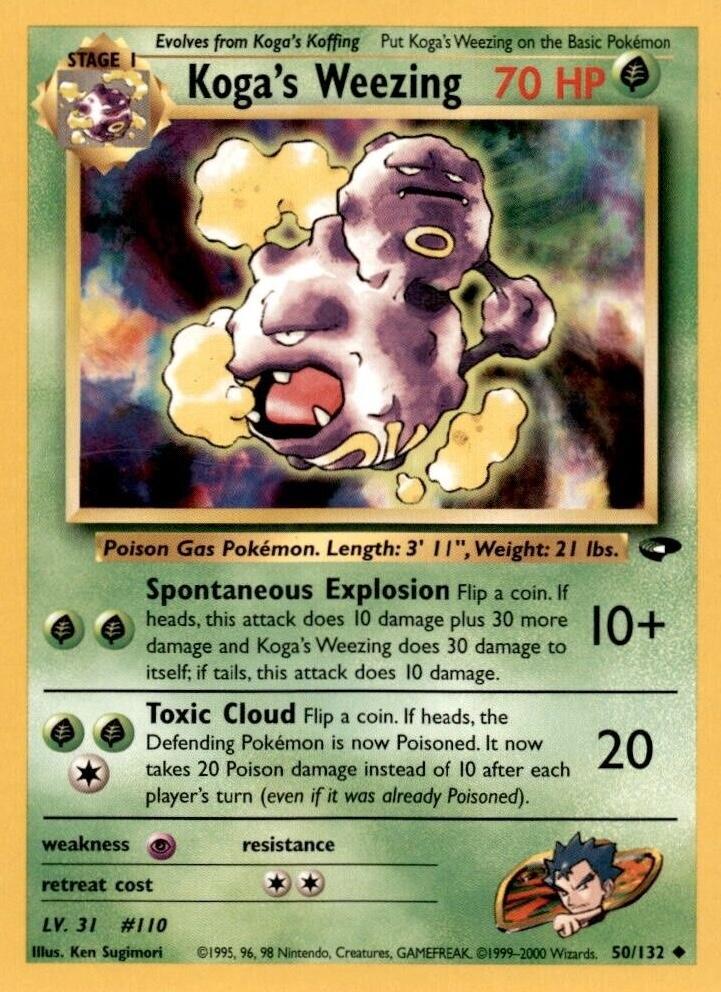 Koga's Weezing 50/132 Unlimited [Vintage: Gym Challenge] Pokemon Single Pokémon