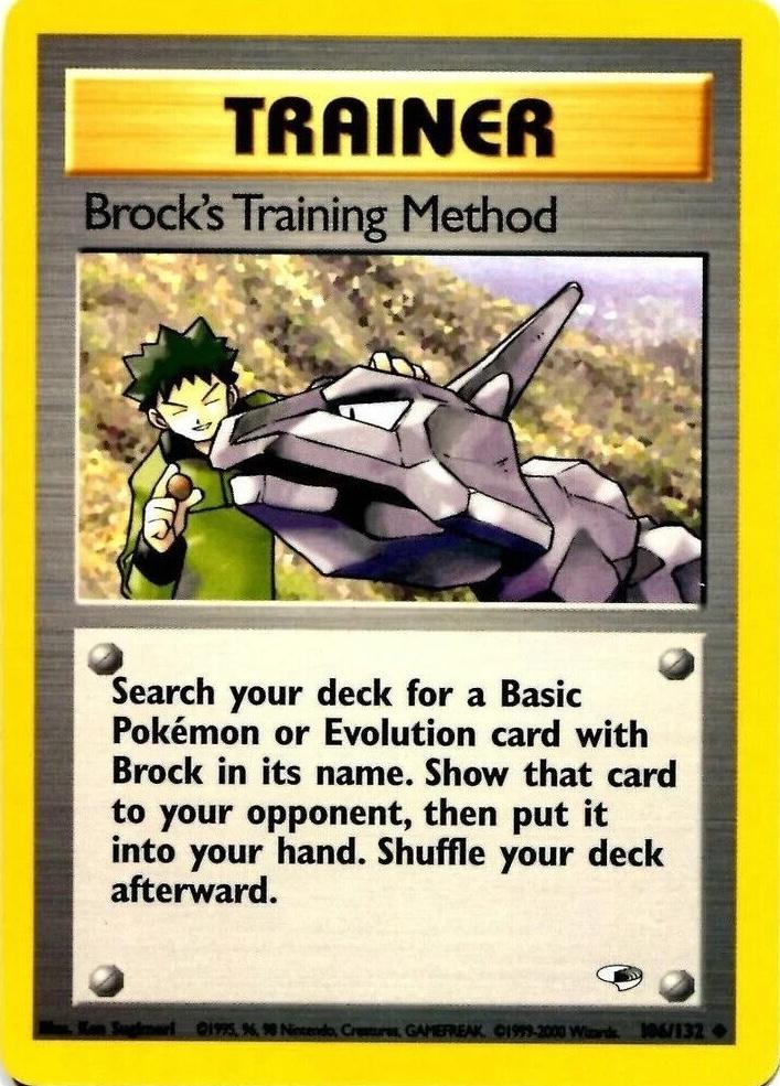 Brock's Training Method (106/132) Unlimited [Vintage: Gym Heroes] Pokemon Single Pokémon