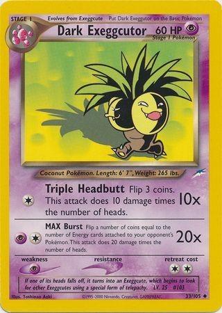 Dark Exeggcutor (33/105) Unlimited [Vintage: Neo Destiny] Pokemon Single Pokémon
