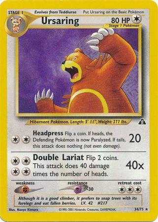Ursaring 34/75 Unlimited [Vintage: Neo Discovery] Pokemon Single Pokémon