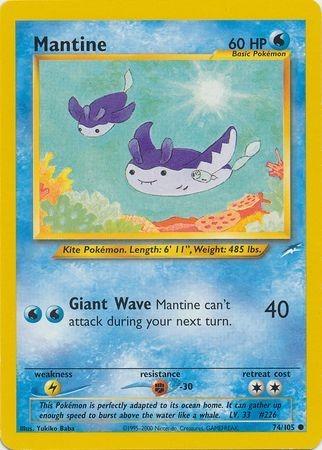 Mantine 74/105 Unlimited [Vintage: Neo Destiny] Pokemon Single Pokémon