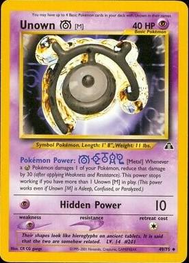 Unown [M] 49/75 Unlimited [Vintage: Neo Discovery] Pokemon Single Pokémon