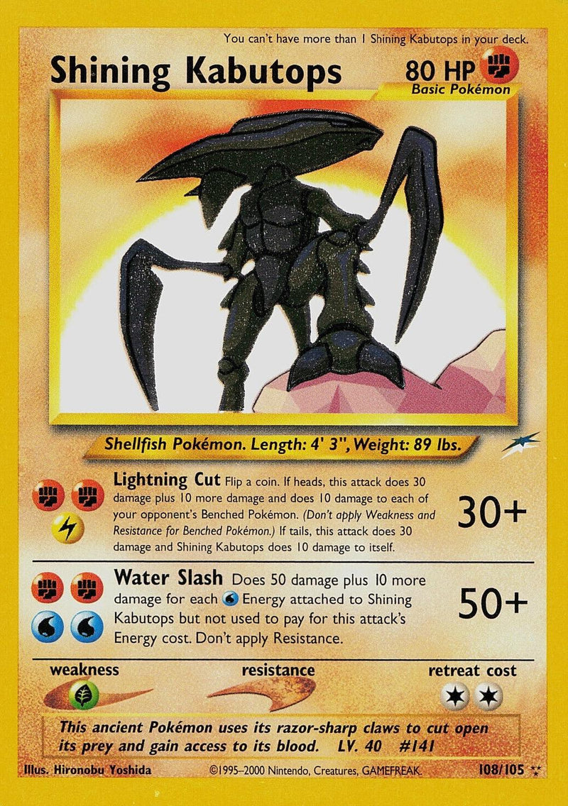 Shining Kabutops (/105) Unlimited Holofoil [Vintage: Neo Destiny] Pokemon Single Pokémon