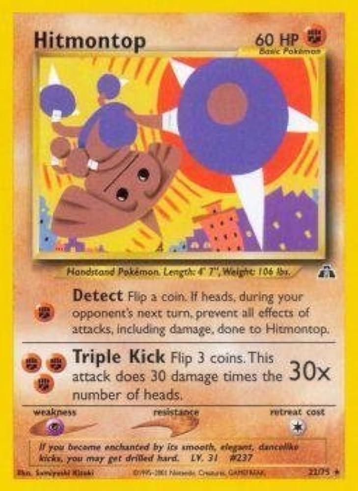 Hitmontop 22/75 Unlimited [Vintage: Neo Discovery] Pokemon Single Pokémon