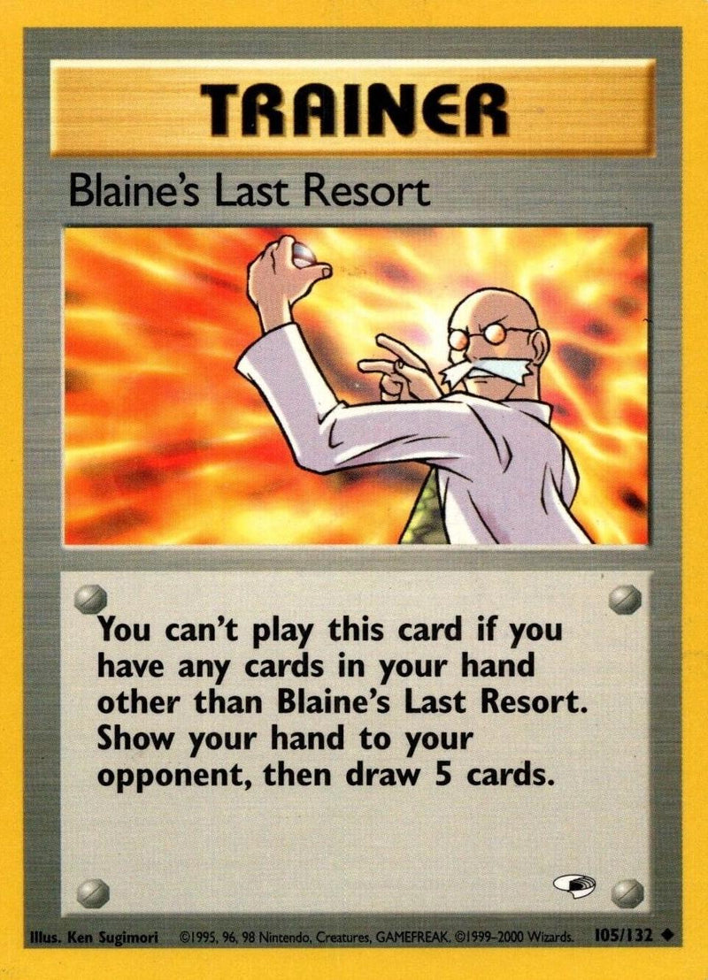 Blaine's Last Resort (105/132) Unlimited [Vintage: Gym Heroes] Pokemon Single Pokémon