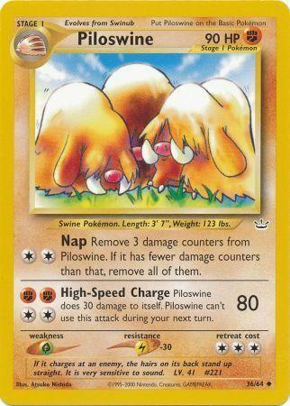 Piloswine 36/64 Unlimited [Vintage: Neo Revelation] Pokemon Single Pokémon