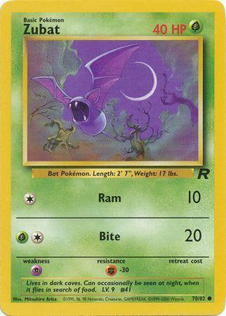 Zubat (70/82) Unlimited [Vintage: Team Rocket] Pokemon Single Pokémon