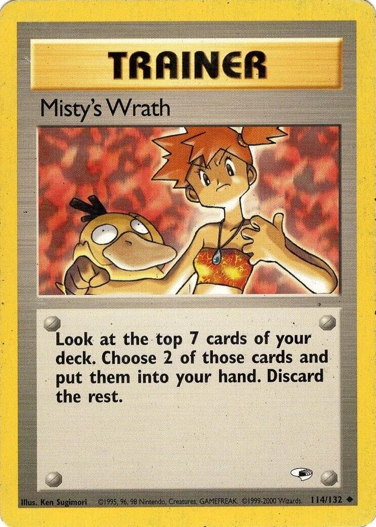 Misty's Wrath (114/132) Unlimited [Vintage: Gym Heroes] Pokemon Single Pokémon