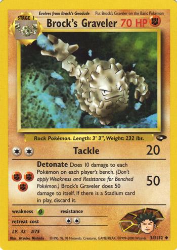 Brock's Graveler (34/132) Unlimited [Vintage: Gym Challenge] Pokemon Single Pokémon