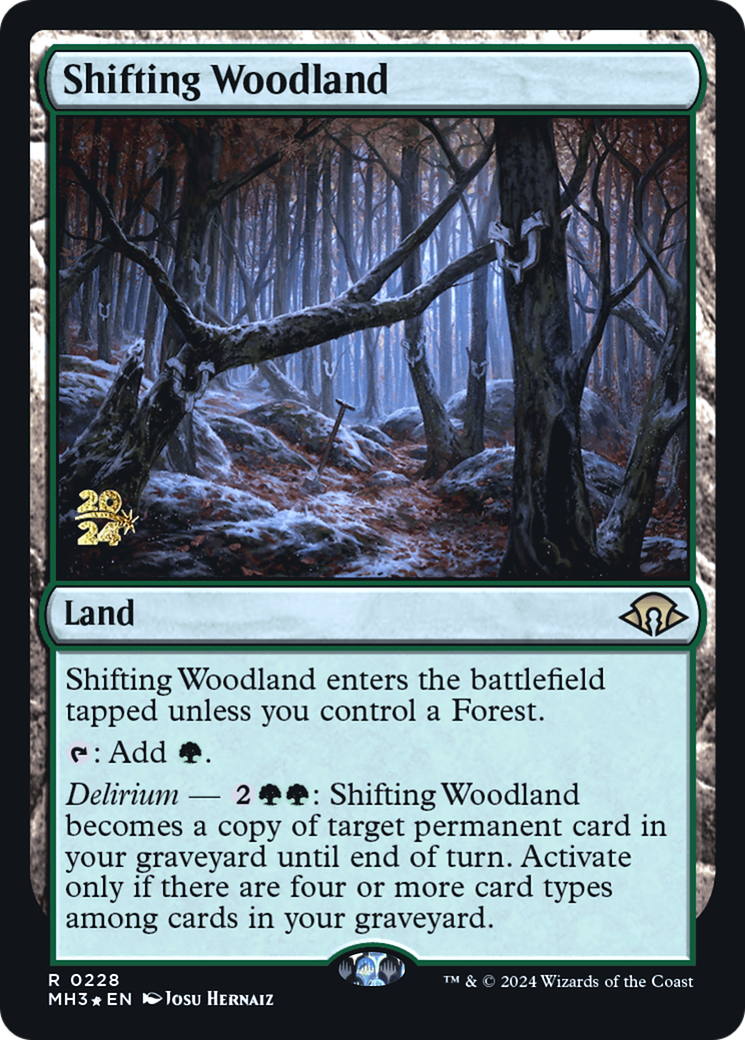 Shifting Woodland (PRE-228) [Modern Horizons 3 Promos] Foil MTG Single Wizards of the Coast