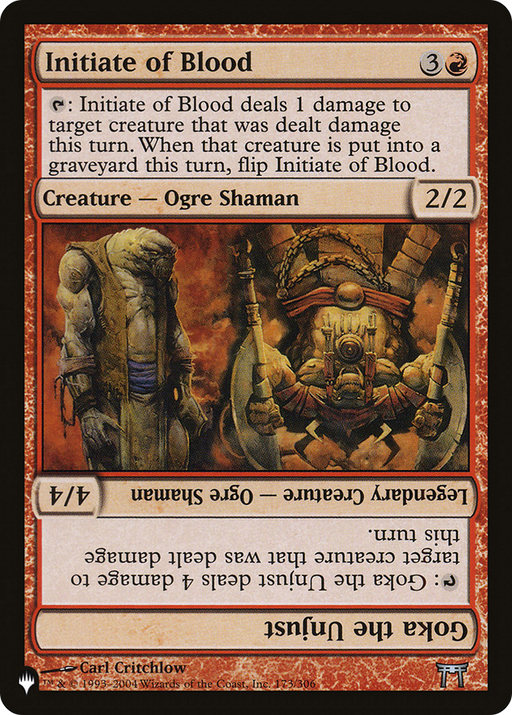 Initiate of Blood // Goka the Unjust (LIST-CHK-173) [Mystery Booster] The List MTG Single Wizards of the Coast