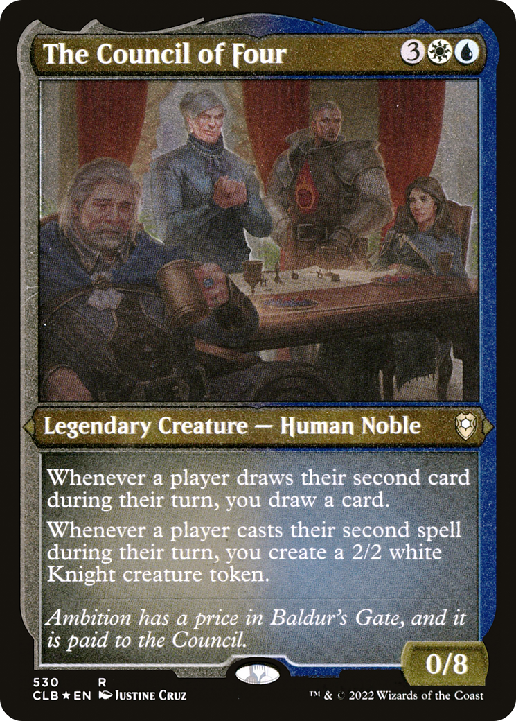 The Council of Four (CLB-530) [Commander Legends: Battle for Baldur's Gate] Etched Foil MTG Single Wizards of the Coast