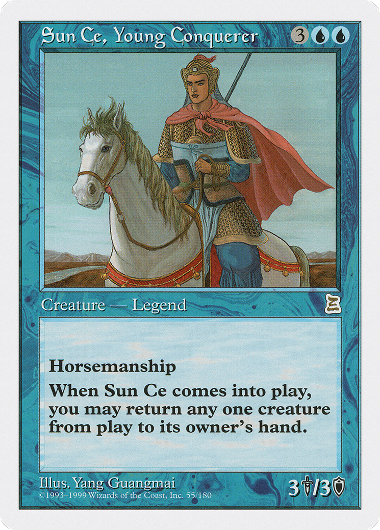 Sun Ce, Young Conquerer (PTK-055) [Oldschool] Portal Three Kingdoms MTG Single Wizards of the Coast