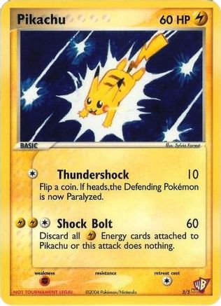 Pikachu - 5/5 () [Promos: Kids WB Promos] Pokemon Single Pokémon