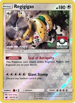 Regigigas - 84/111 (League Challenge) [2nd Place] () Reverse Holofoil [League & Championship Cards] Pokemon Single Pokémon