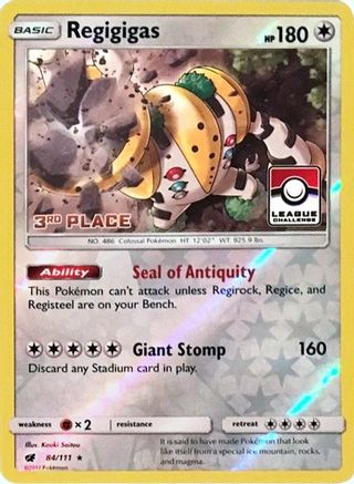 Regigigas 84/111 (League Challenge) [3rd Place] Reverse Holofoil [Promos: League & Championship Cards] Pokemon Single Pokémon