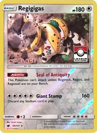 Regigigas - 84/111 (League Challenge) [4th Place] () Reverse Holofoil [Promos: League & Championship Cards] Pokemon Single Pokémon