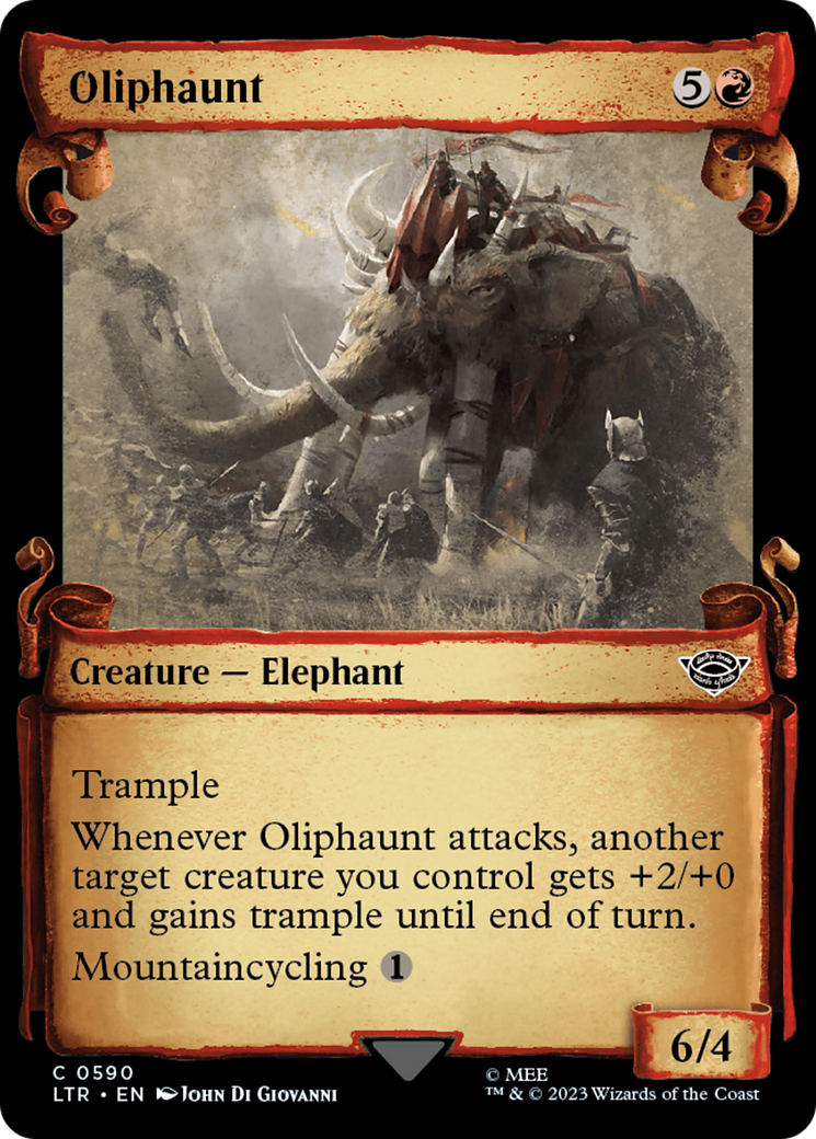 Oliphaunt (Showcase Scrolls) (LTR-590) [The Lord of the Rings: Tales of Middle-earth] (Showcase) MTG Single Wizards of the Coast