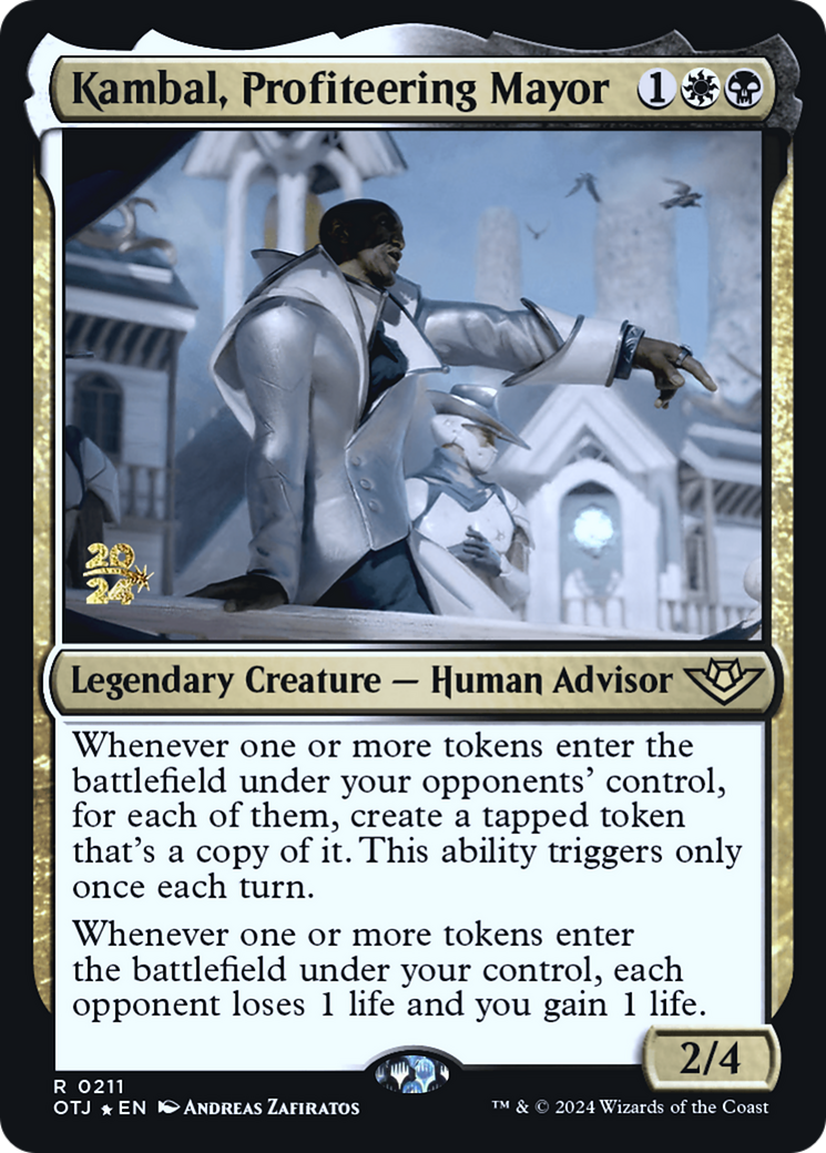 Kambal, Profiteering Mayor (PRE-211) [Outlaws of Thunder Junction Promos] Foil MTG Single Wizards of the Coast
