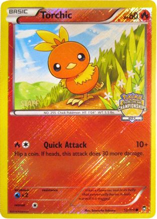 Torchic - 12/111 (City Championships) [Staff] () Reverse Holofoil [Promos: League & Championship Cards] Pokemon Single Pokémon