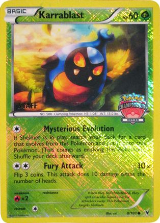 Karrablast 8/101 (Championship Series) [Staff] () Reverse Holofoil [Promos: League & Championship Cards] Pokemon Single Pokémon