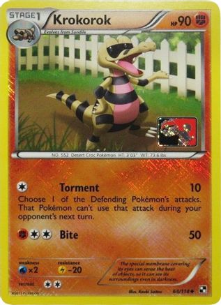 Krokorok 64/114 (League Promo) Reverse Holofoil [Promos: League & Championship Cards] Pokemon Single Pokémon