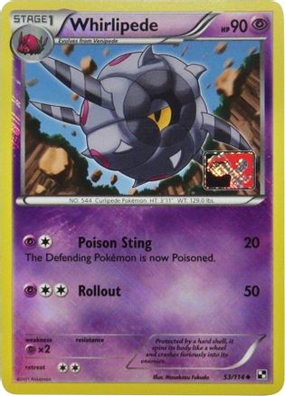 Whirlipede - 53/114 (League Promo) (53) Reverse Holofoil [League & Championship Cards] Pokemon Single Pokémon