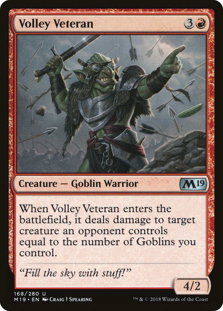 Volley Veteran [Core Set 2019] MTG Single Magic: The Gathering