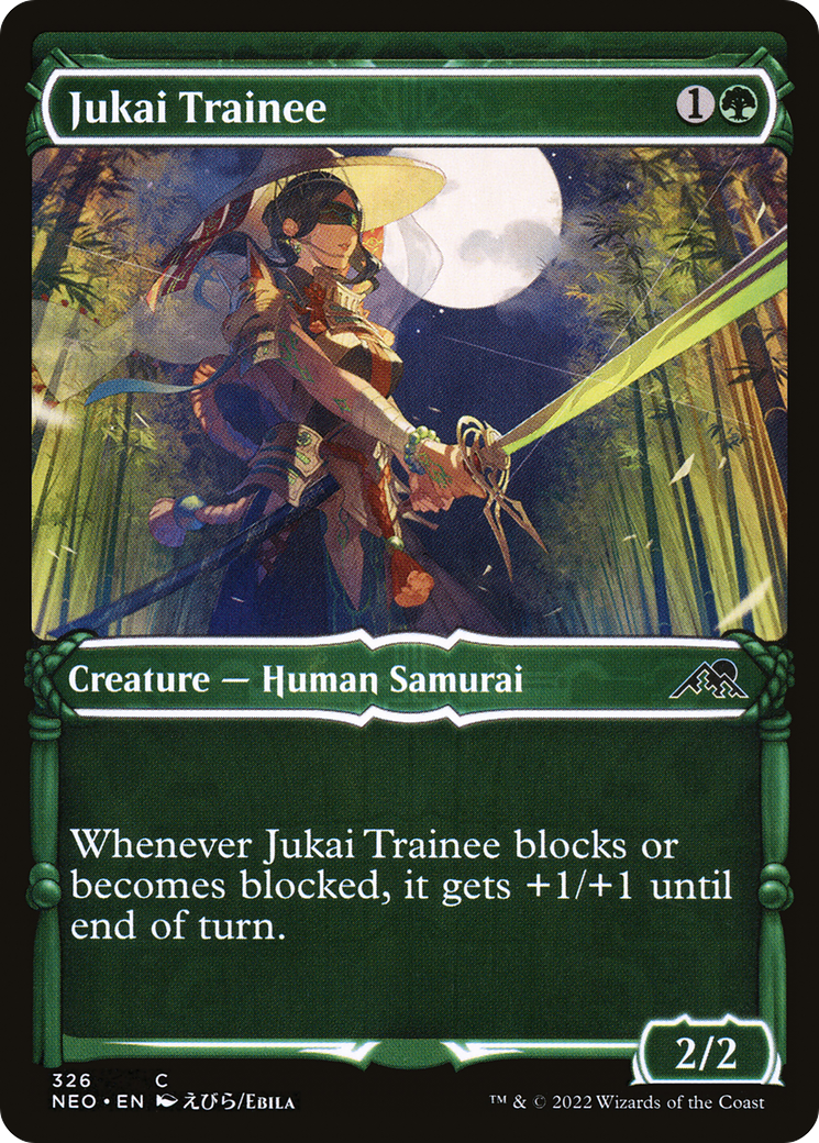 Jukai Trainee (NEO-326) [Kamigawa: Neon Dynasty] (Showcase) Foil MTG Single Wizards of the Coast