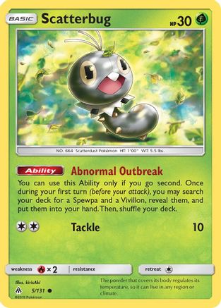 Scatterbug (5) (/131) [SM: Forbidden Light] Pokemon Single Pokémon