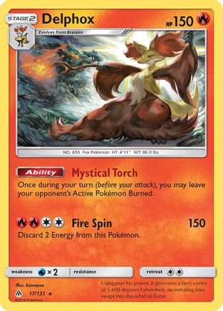 Delphox (17/131) Holofoil [SM: Forbidden Light] Pokemon Single Pokémon