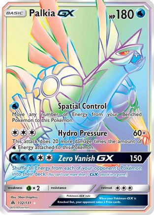 Palkia GX (Secret) (/131) Holofoil [SM: Forbidden Light] Pokemon Single Pokémon