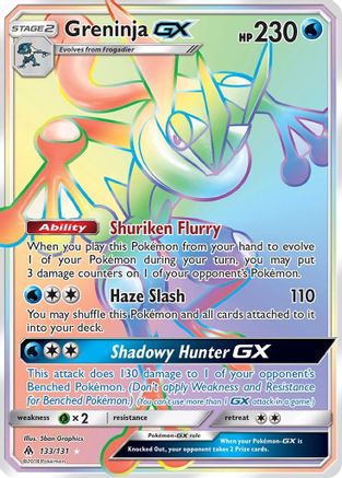 Greninja GX (Secret) (/131) Holofoil [SM: Forbidden Light] Pokemon Single Pokémon