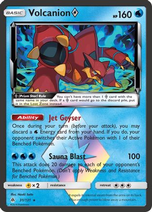 Volcanion Prism Star (31/131) Holofoil [SM: Forbidden Light] Pokemon Single Pokémon