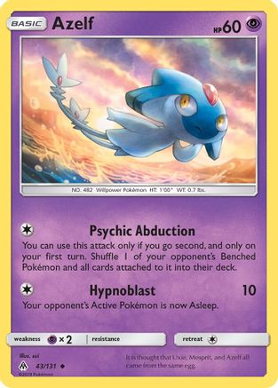 Azelf (43/131) Reverse Holofoil [SM: Forbidden Light] Pokemon Single Pokémon