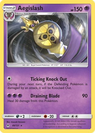 Aegislash (/131) Reverse Holofoil [SM: Forbidden Light] Pokemon Single Pokémon
