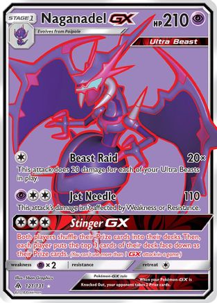 Naganadel GX (Full Art) (/131) Holofoil [SM: Forbidden Light] Pokemon Single Pokémon