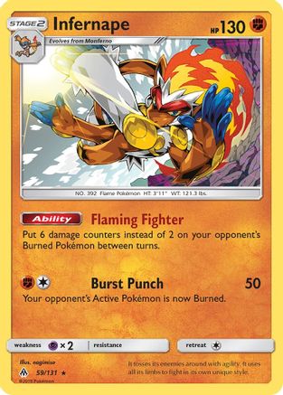 Infernape (59/131) Reverse Holofoil [SM: Forbidden Light] Pokemon Single Pokémon