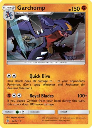 Garchomp (62/131) Holofoil [SM: Forbidden Light] Pokemon Single Pokémon
