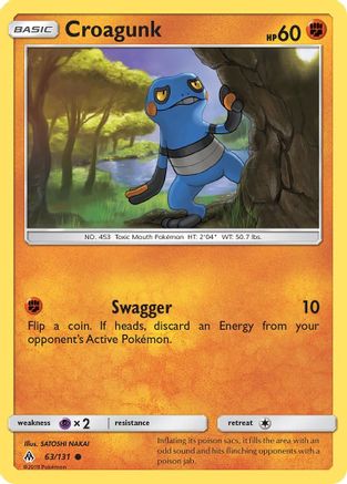 Croagunk (/131) Reverse Holofoil [SM: Forbidden Light] Pokemon Single Pokémon