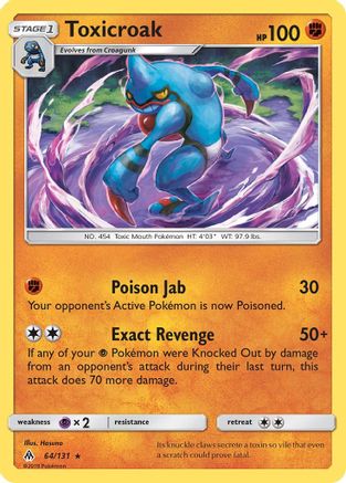 Toxicroak (/131) Reverse Holofoil [SM: Forbidden Light] Pokemon Single Pokémon