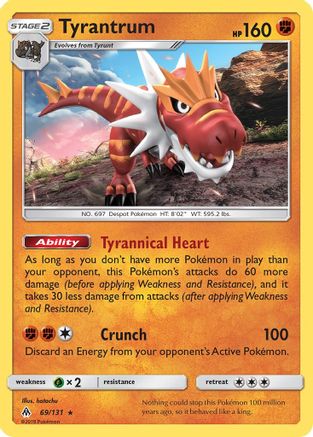 Tyrantrum (69/131) Reverse Holofoil [SM: Forbidden Light] Pokemon Single Pokémon