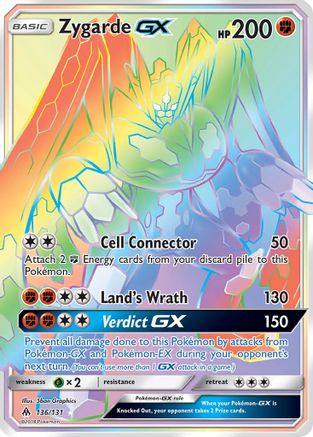 Zygarde GX (Secret) (/131) Holofoil [SM: Forbidden Light] Pokemon Single Pokémon