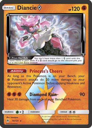 Diancie Prism Star (74/131) Holofoil [SM: Forbidden Light] Pokemon Single Pokémon