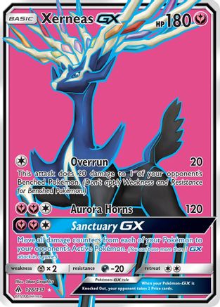 Xerneas GX (Full Art) 126/131 Holofoil [SM: Forbidden Light] Pokemon Single Pokémon